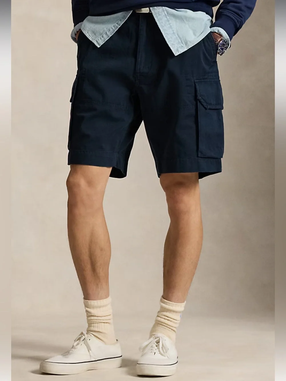 Men's Polo Ralph Lauren Geller Classic Fit Cargo Shorts Navy Blue Size 40